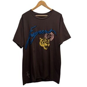 Cactus Travis Scott Jack 2021 Men's Sz Large Brown Crewneck Fragment T-Shirt euc